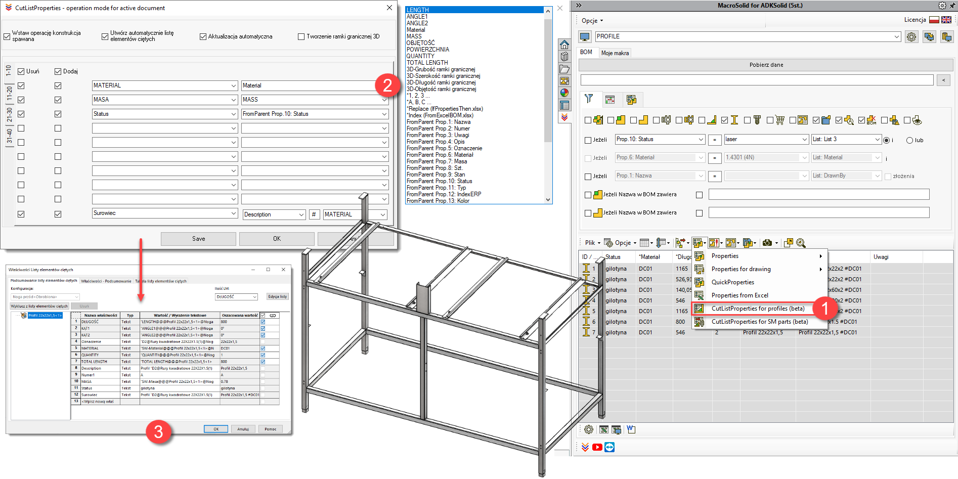 MacroSolid CutListProperties 1