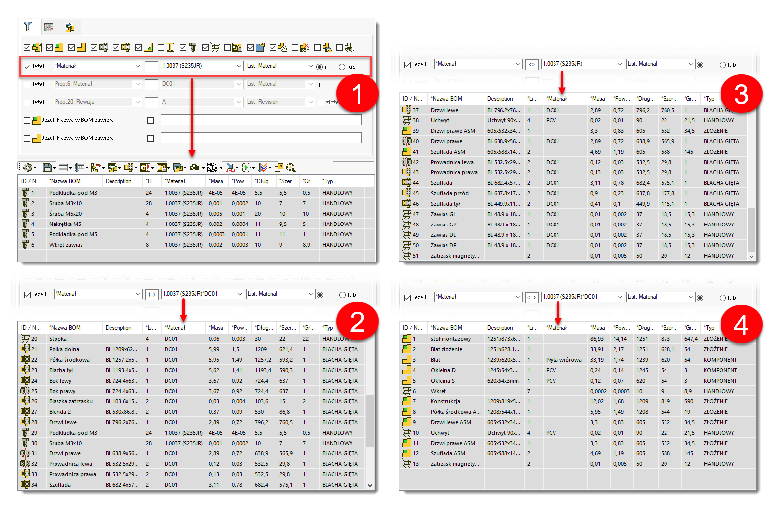 MacroSoli BOM filtering 3